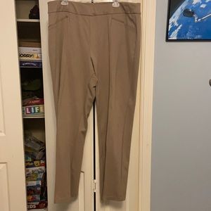 Khaki ponte knit dress pant
